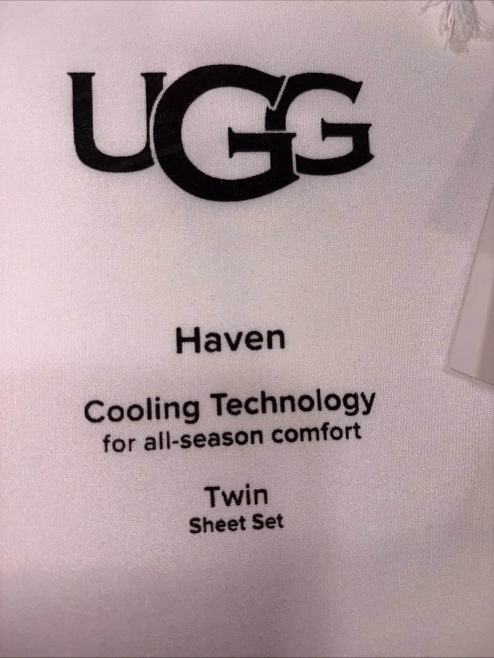 NWT UGG White Haven Twin Sheet Set Cooling Technology Super Soft